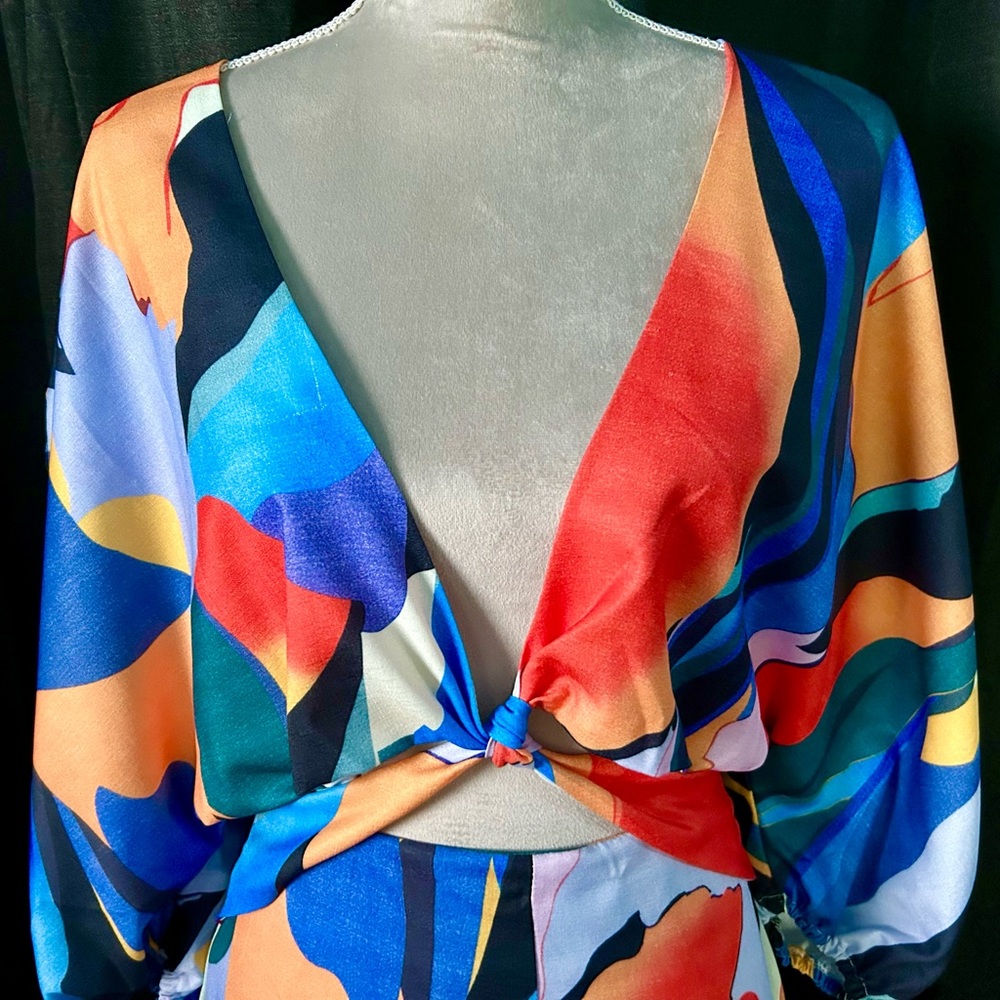 Bohemian The Label Artsy Multi-Colored Boho “Harmony” Midi Dress, Size S - Picture 2 of 8